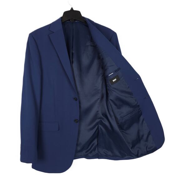 DKNY Men's Modern-Fit Stretch Suit Jacket Blue Solid 40L NWT - Picture 2 of 7